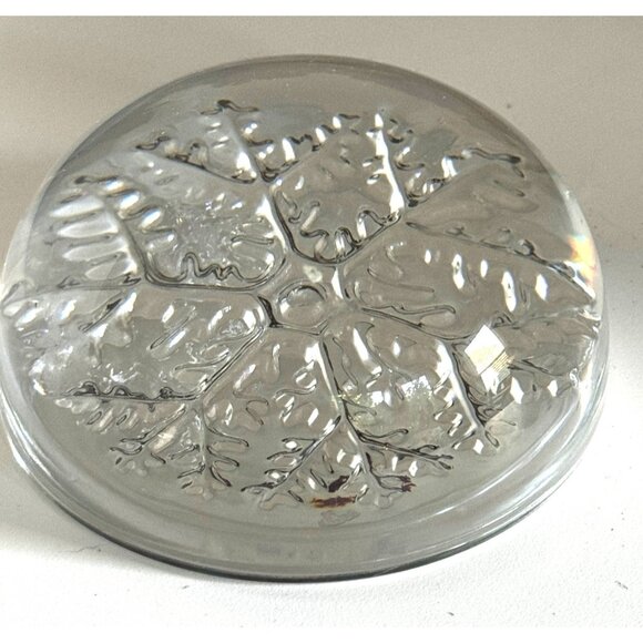 Garanti France Cristal 24% Lead Crystal Glass Christmas Snowflake Paperweight - Picture 12 of 12